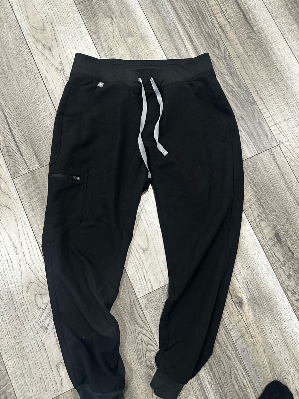 Figs Black Jogger Track Pants with Contrast Drawstring